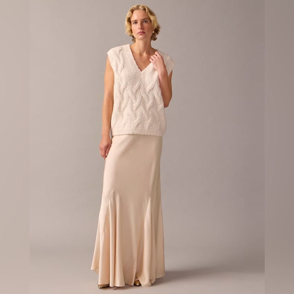 J.Crew Collection drapey slip skirt in featherweight satin - Picture 3 of 8